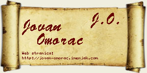 Jovan Omorac vizit kartica